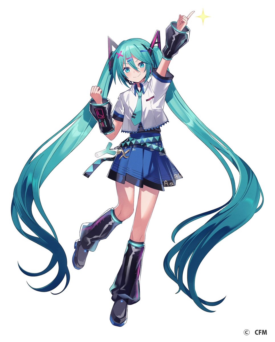hatsune miku 1girl twintails long hair one eye closed detached sleeves solo outstretched arms  illustration images