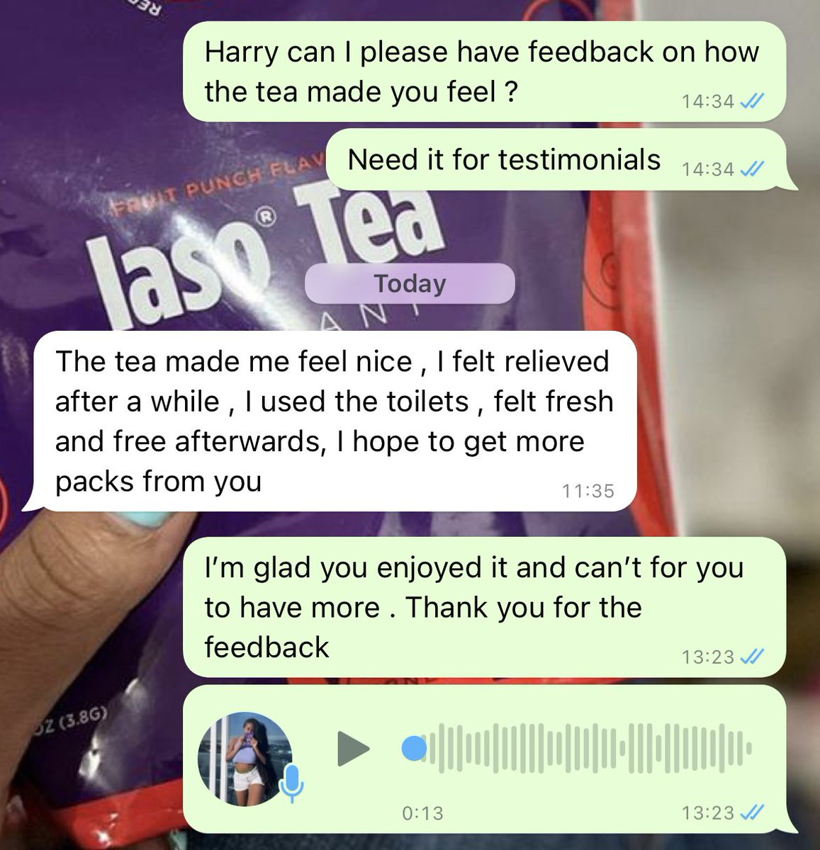 BiteAMellow's tweet photo. @zecky2409 @WOOLWORTHS_SA Not making medical claims :I’m selling a tea that has help with bloating ,flat tummy ,acne/ breakouts,getting pregnant,period cramps ,energy,sleep and high blood pressure not making any medical claims 0843041388 https://t.co/D3o8VaAu2o
