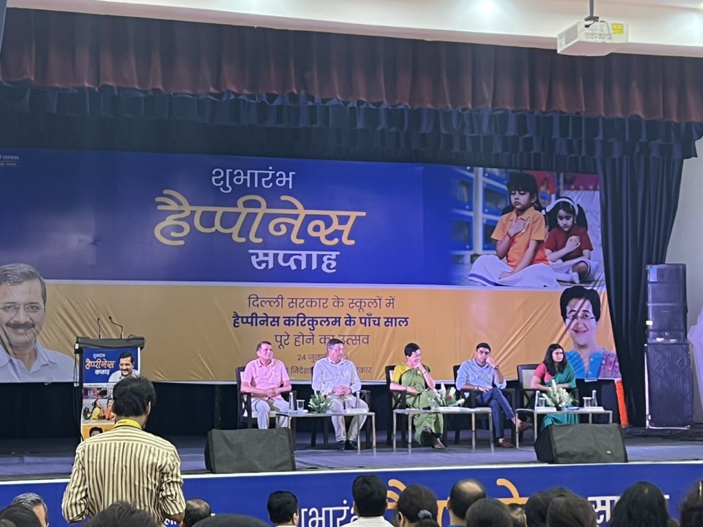 #Happiness 
Saptah in Delhi government school inauguration today at Veer Savarkar SKV
#Mindfulness a way to be in present moment 
#stressrelief 
? baccho ko stress nahi hota 
It’s not true 
Happiness is the solution…..
<a href="/PbpandeyB/">B P Pandey</a> 
<a href="/Dir_Education/">DIRECTORATE OF EDUCATION Delhi</a> 
<a href="/LetsTalkEdun/">#LetsTalkEducation </a>