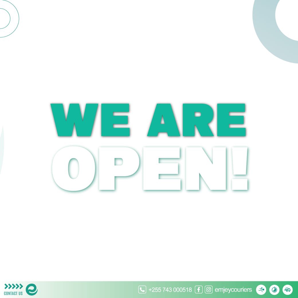 CouriersEmjey's tweet photo. Heri ya wiki mpya wateja wetu wote.
.
.
Karibu @emjeycouriers tukusaidie kufanya delivery ya vifurushi vyako maeneo yote ya jiji la Dsm kwa gharama nafuu.
.
.
#emjeycouriers #wedeliver #lastmiledelivery #tunafikisha #logistics #tanzania https://t.co/79M5XYBzSL