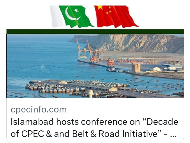 sidakhan2502's tweet photo. Islamabad hosts conference on “Decade of CPEC & and Belt & Road Initiative”
🇨🇳 🇵🇰
@CathayPak @PakinChina_ @PakAmbChina @PlanComPakistan
#China #Pakistan #CPEC #PakChina #BRI #10YearsOfBRI #DecadeofCPEC
@asimnyazee @CPEC_Official @CMShehbaz https://t.co/l4y2JBWYrr