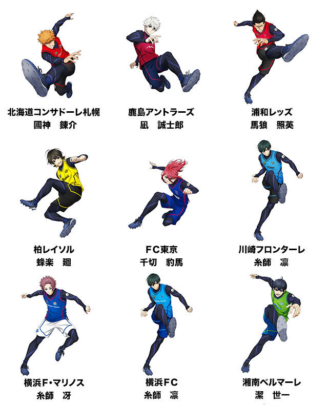 Jリーグ×ブルーロック】 J1全18クラブとキャラクターの組み合わせを
