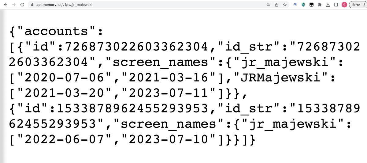 How to see the history of Twitter profile username changes?

Open in browser:

memory.lol/tw/{username}

(remove the curly brackets and substitute the username you want)

Thanks for tip <a href="/HolismVision/">vizion holizëm</a> (#ff)