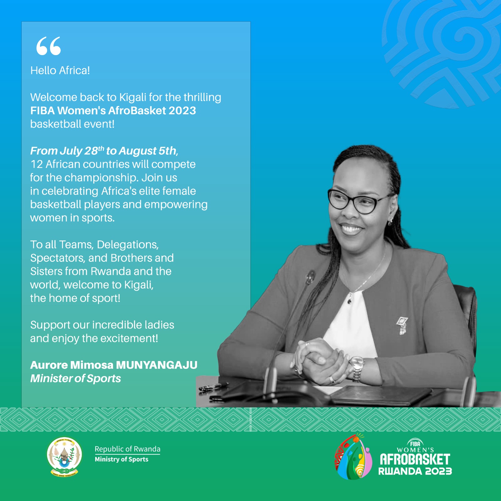 Ministry of Sports|Rwanda on Twitter: "A warm welcome to Kigali for the