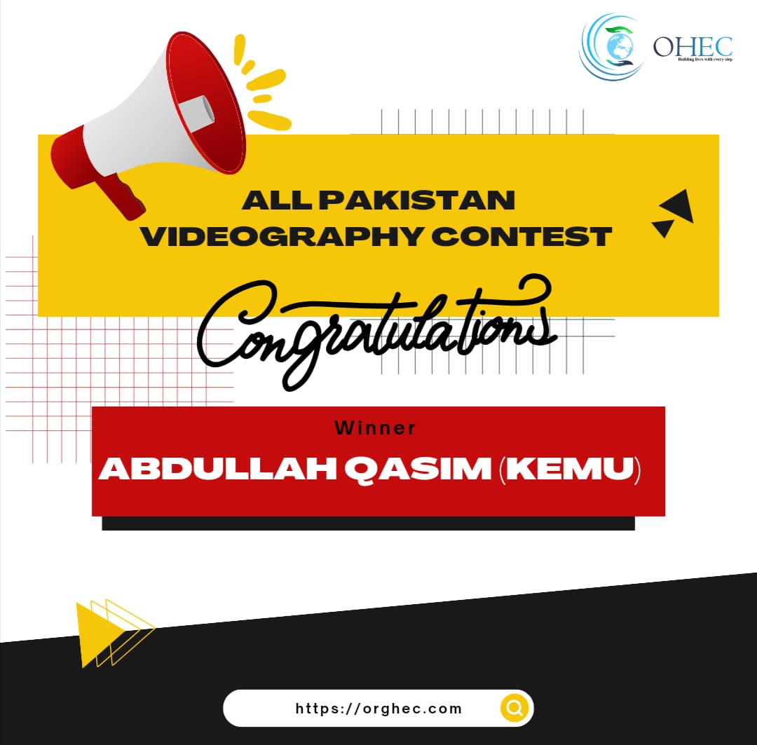 orghec's tweet photo. OHEC proudly presents to you all the winner of Videography Contest 2023 - Mr. Abdullah Qasim from King Edward Medical College, Lahore

#VideographyFest_OHEC https://t.co/buC3UNmKMe