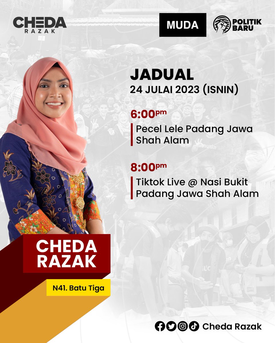 Cheda_Razak's tweet photo. Assalamualaikum &amp; Selamat Tengahari Semua,

Kalau berdekatan, mari la singgah makan &amp; ngopi bersama 😁

#BersamaChedaRazak #MUDA #TeamCheda #Ngopi https://t.co/HUjouHw8MD