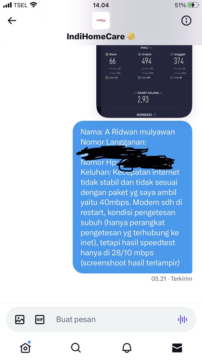 AmphiBiz's tweet photo. @IndiHomeCare ini memang SOP nya berjam-jam ya utk respon keluhan pelanggan? @IndiHome @TelkomCare @Telkomsel https://t.co/vh3YXAHNCF