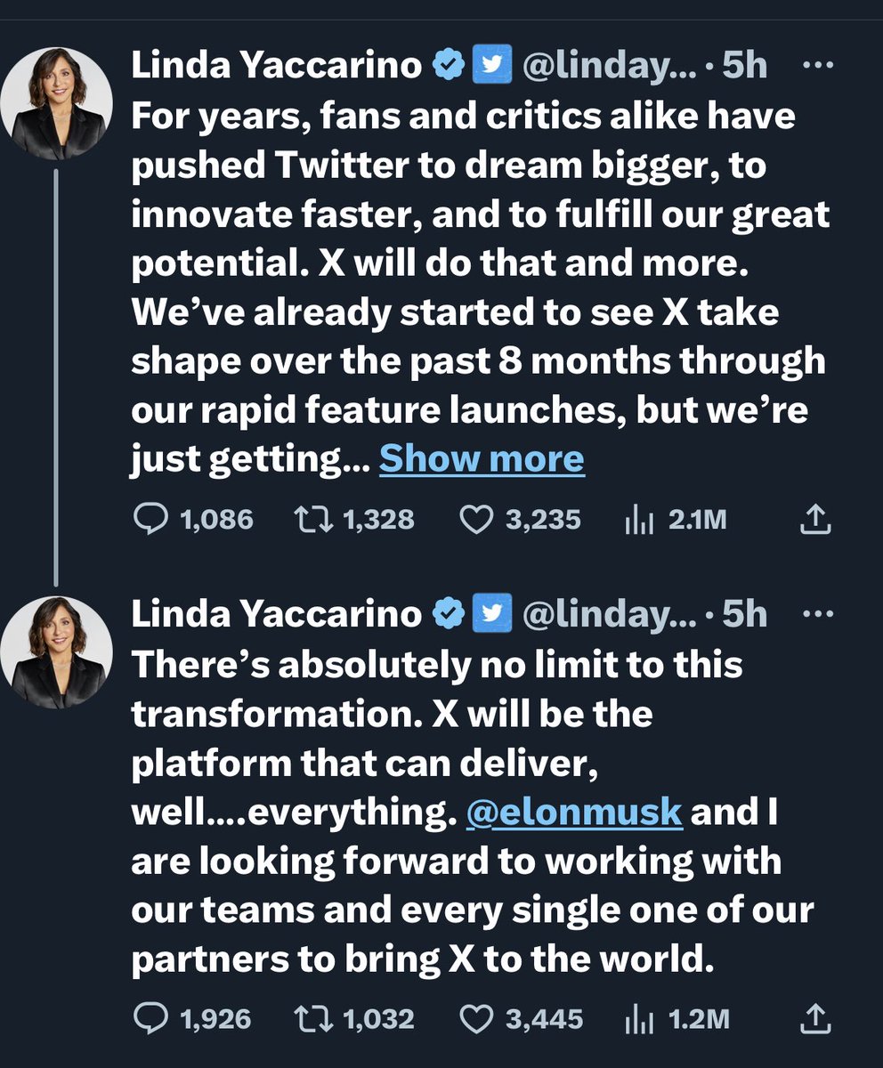 I can’t stand business hypetalk. We just want a platform that works and doesn’t make us feel like shit as we scroll past trolls and bots and privileged, bigoted blue checks and Elon stans. Who the hell wants to bring X to the world?