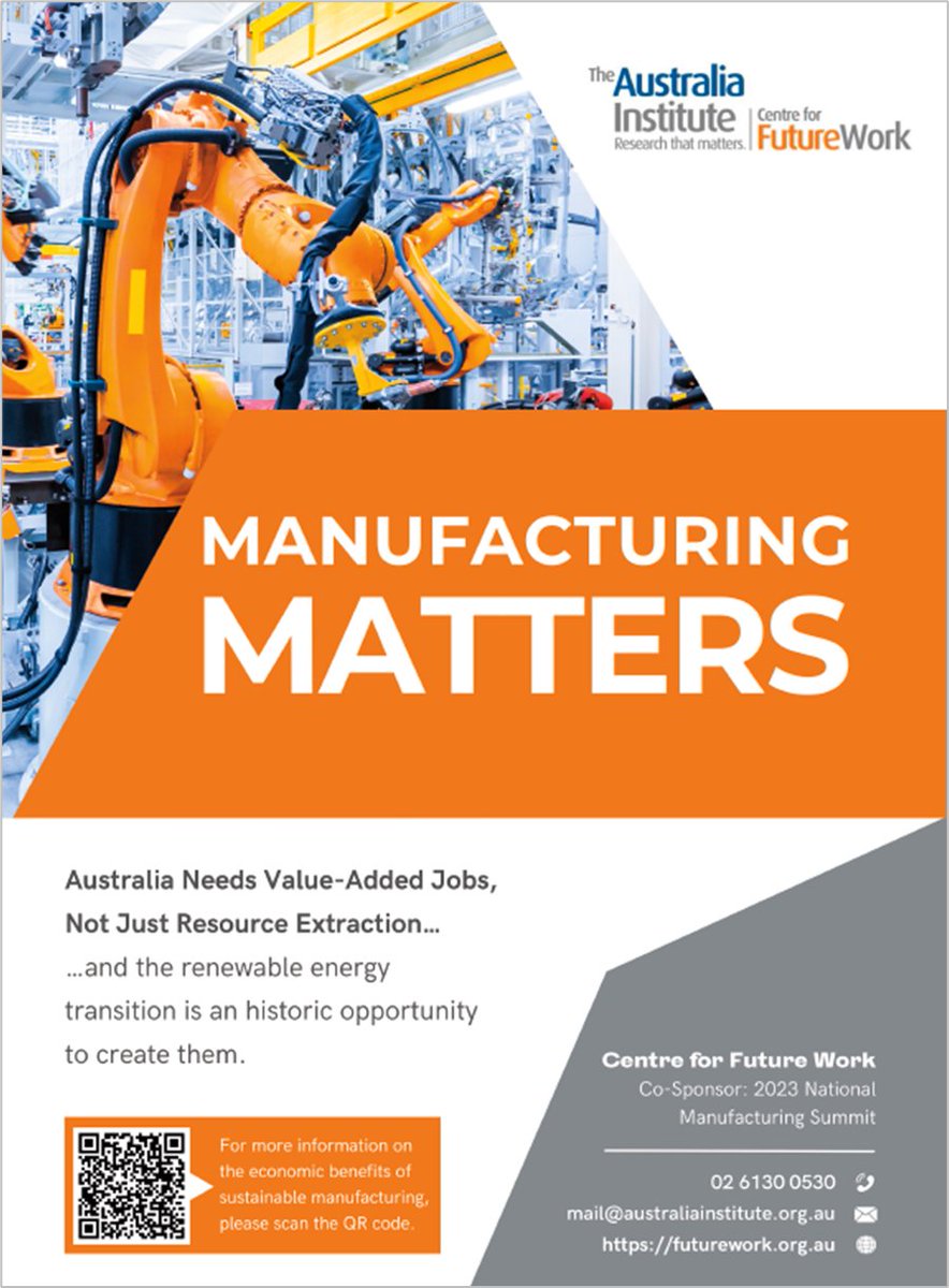 Centre for Future Work (@cntrfuturework) on Twitter photo Still time to register for the 4th National Manufacturing Summit 2-3 August, Old Parliament House. Co-sponsored by <a href="/WeldAustralia/">Weld Australia</a>, <a href="/CntrFutureWork/">Centre for Future Work</a> & others. Theme: maximising the domestic manufacturing spin-offs from the energy transition. Program & rego: manufacturingsummit.com.au Still time to register for the 4th National Manufacturing Summit 2-3 August, Old Parliament House. Co-sponsored by <a href="/WeldAustralia/">Weld Australia</a>, <a href="/CntrFutureWork/">Centre for Future Work</a> & others. Theme: maximising the domestic manufacturing spin-offs from the energy transition. Program & rego: manufacturingsummit.com.au