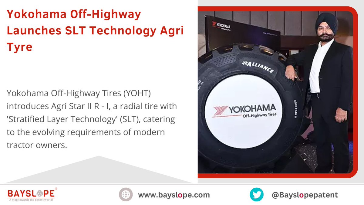 Bayslopepatent's tweet image. #Yokohama off-highway tires launches #agri tire with #SLTtechnology.

#YokohamaTyres #tires #Automotive #automobile #technologynews #technology #techtwitter #techno  #technews #TechTrends #TechTalk #development #Innovation #LatestNews #Latest #UPDATE #updates