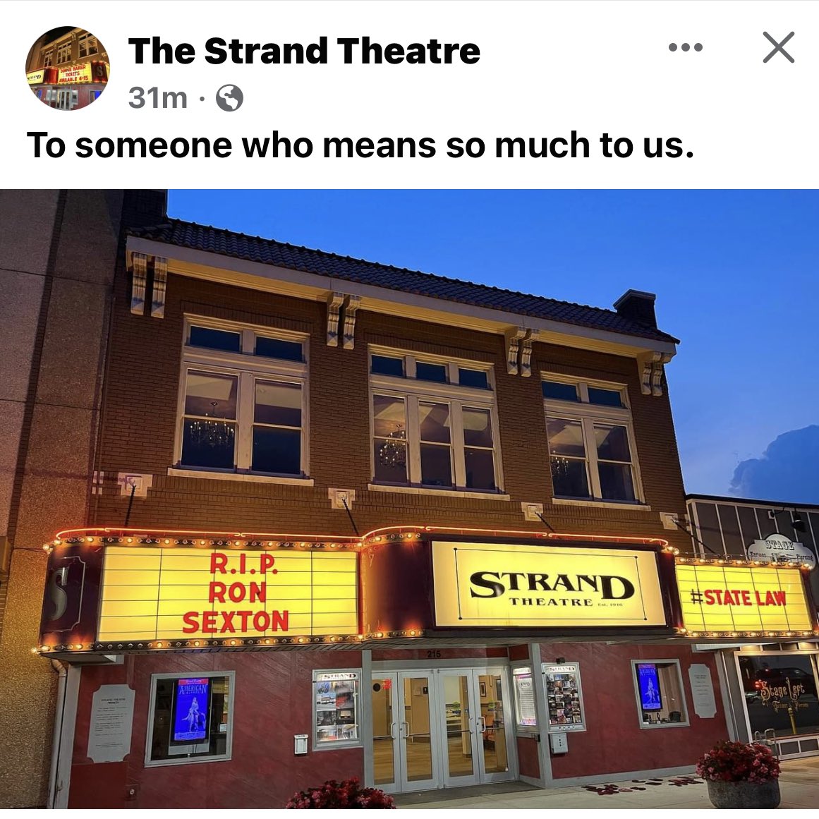 Jbullard1982's tweet photo. The Strand in Shelbyville @jakequery @JMV1070 @bobandtom https://t.co/MVzK10tyeK