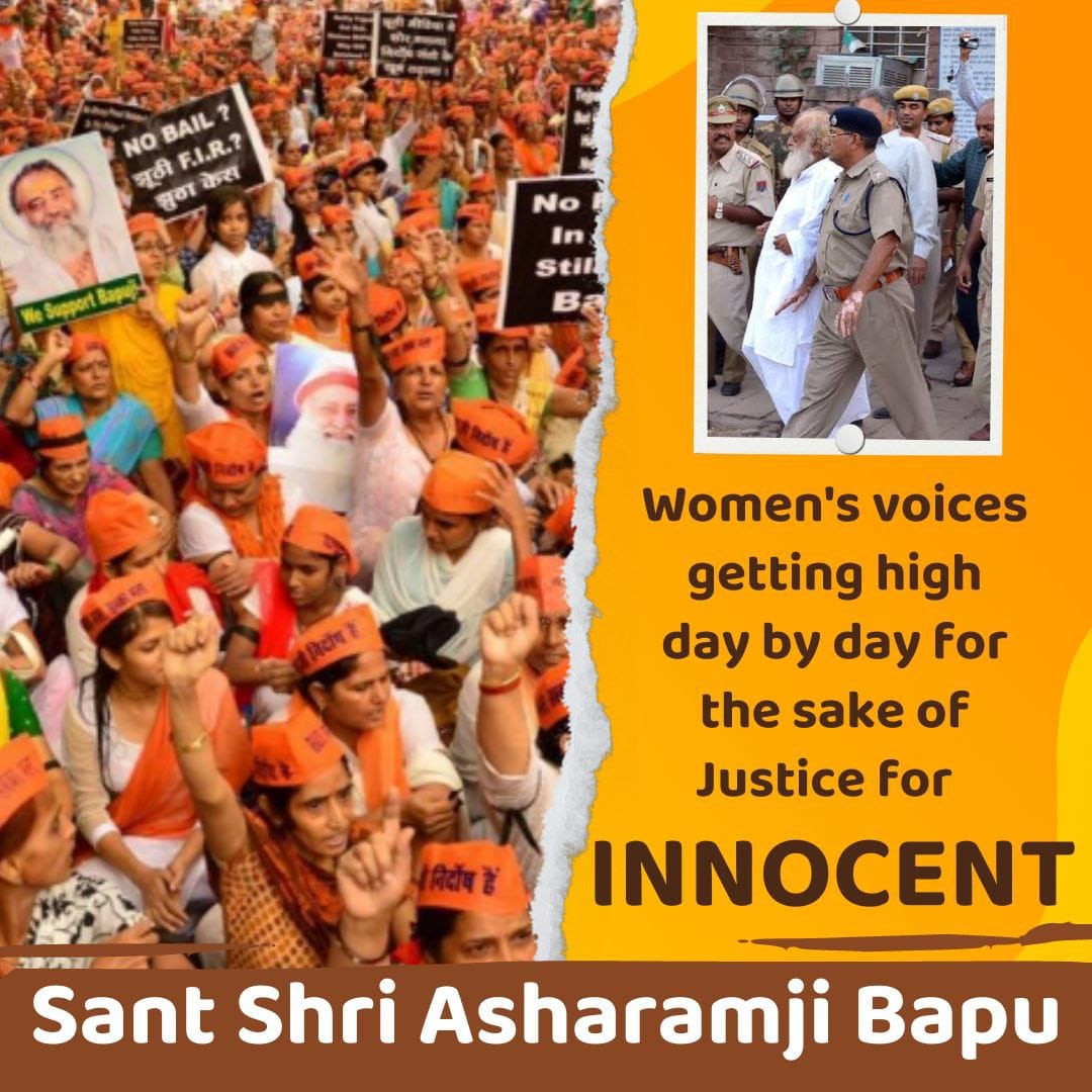 Asaram Bapu Ji has worked relentlessly for 55 + years for upliftment of society. Each member of the society, especially Nari Shakti has raised voice against the atrocities inflicted on Bapuji. 

They have held protest processions, gave representations to the Lawmakers etc... as