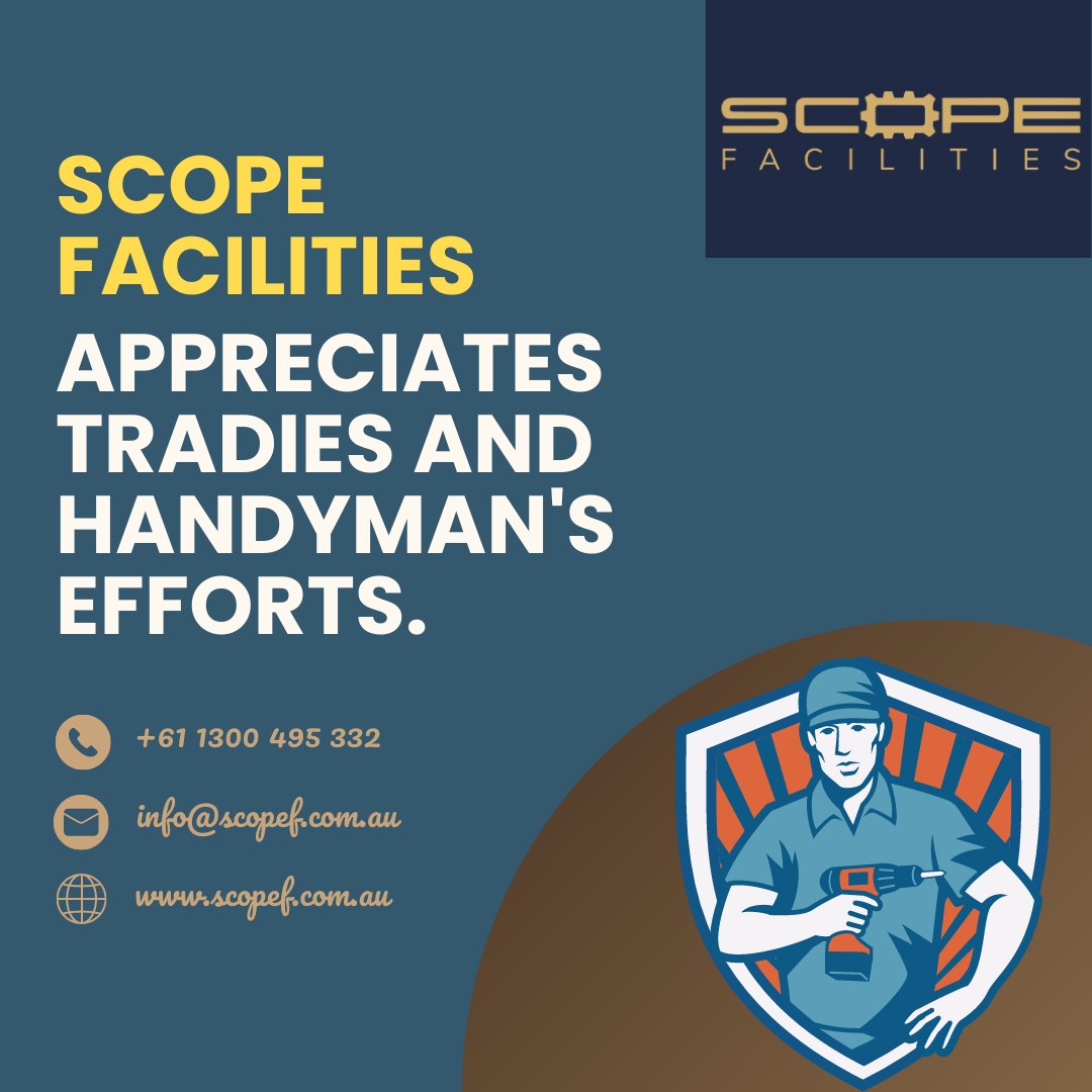 Ready to improve? Join our community for interesting material, opportunities, and like-minded people. Grow together! 

tradesman: qr.page/g/4Gl1cc2VPyp
handyman: qr.page/g/3GzVfrVc8H5

#scopefacilities #australia #secureemployment #steadyincome #guaranteedpay #skilledtrades