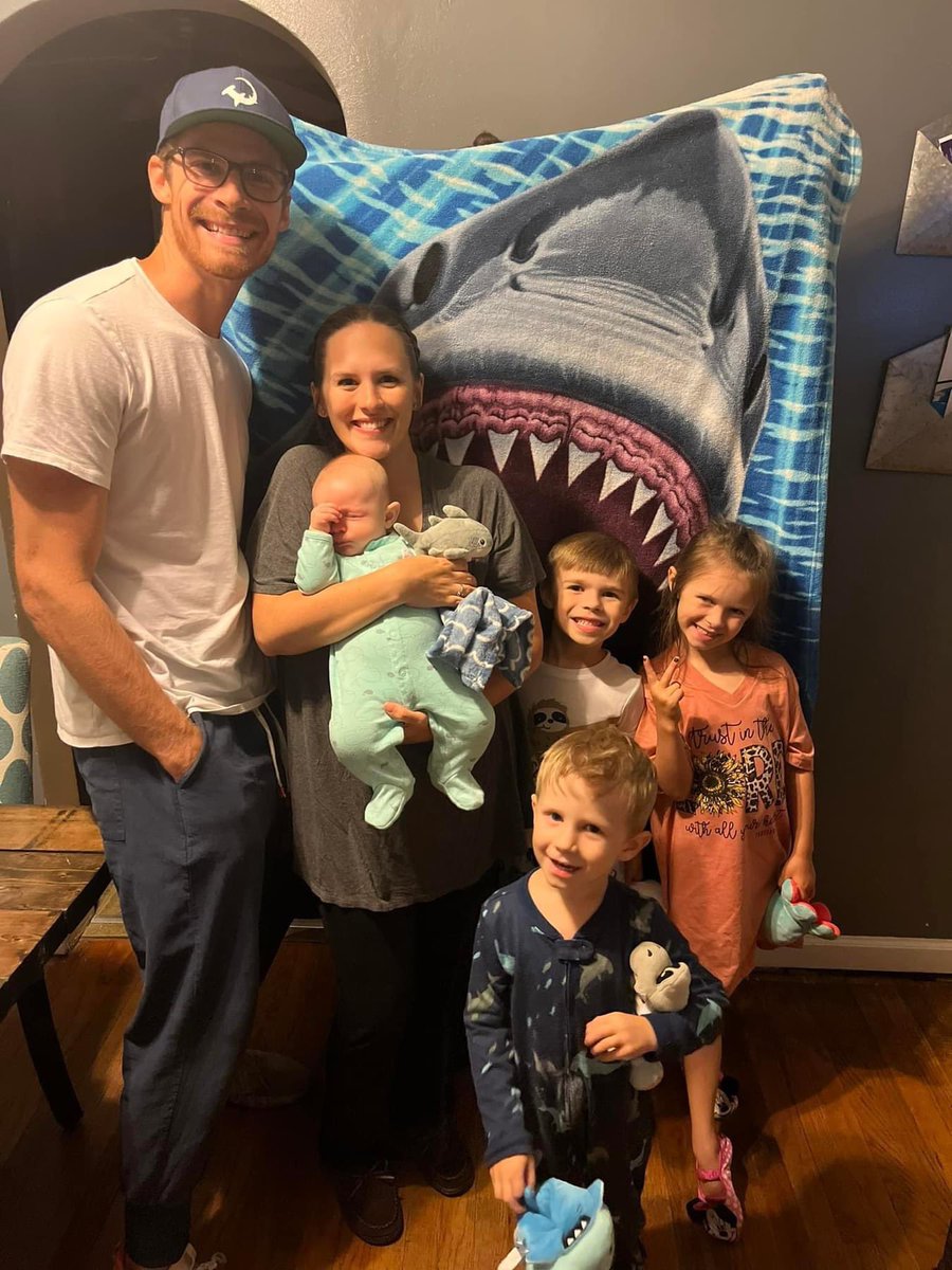 JustinTheriot's tweet photo. 2023 #SharkWeek premiere is a family occasion! @savingtheblue @SharkWeek #JawsvsMeg https://t.co/nCHkPlALa5