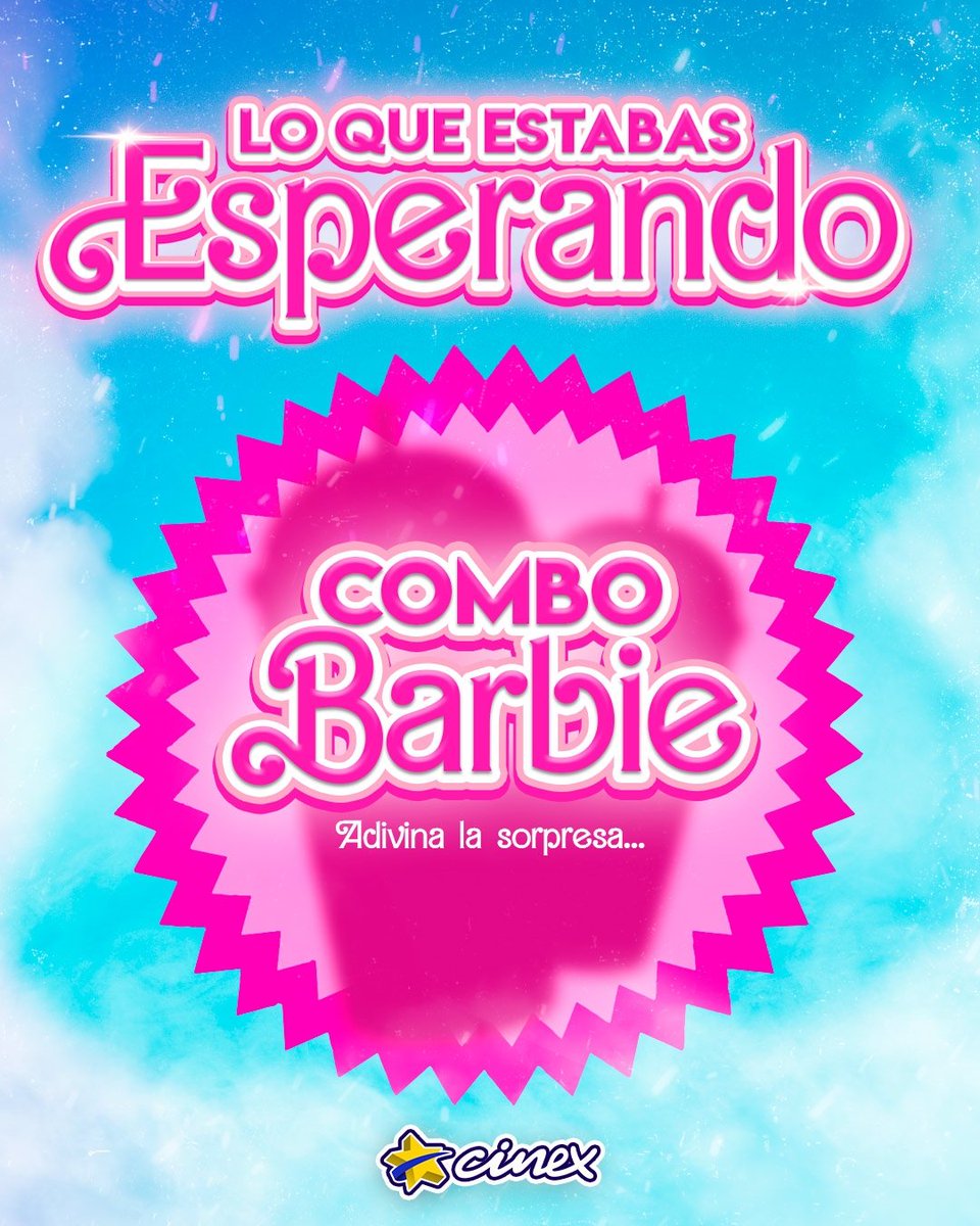CinexVe's tweet photo. ¿Estás listo para conocer la segunda etapa de nuestro exitoso #ComboBarbie? 💗🤩

Nosotros estamos emocionados por presentarles esta sorpresa a todos nuestros Cinéxfilos 💙

¿De qué crees que se trata? 💥

#CinexEsElPlan https://t.co/sWdBJxMxG6