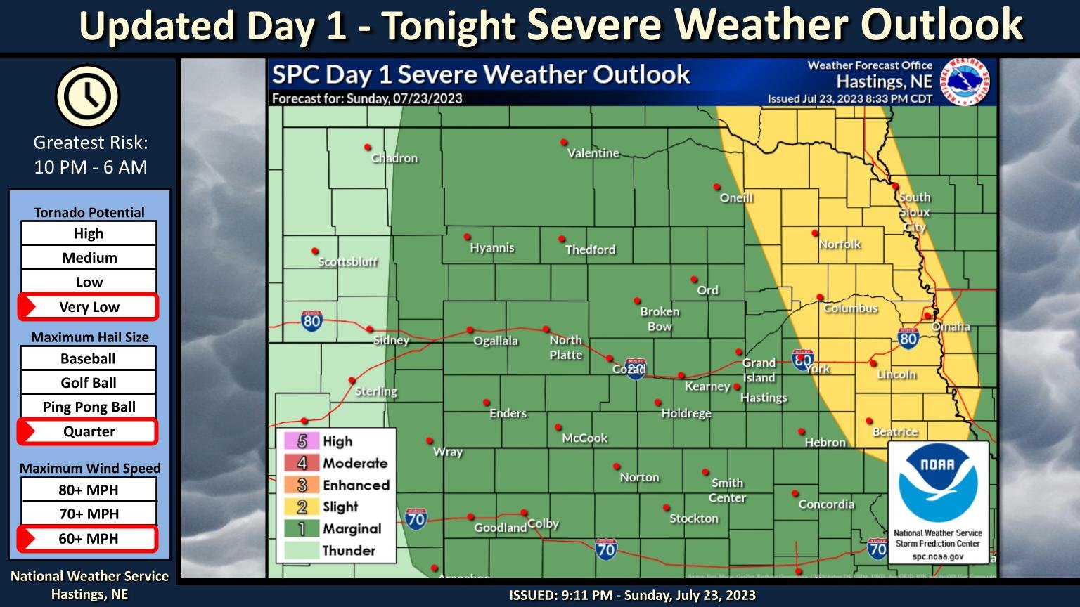NWS Hastings on Twitter "The latest severe weather outlook for tonight
