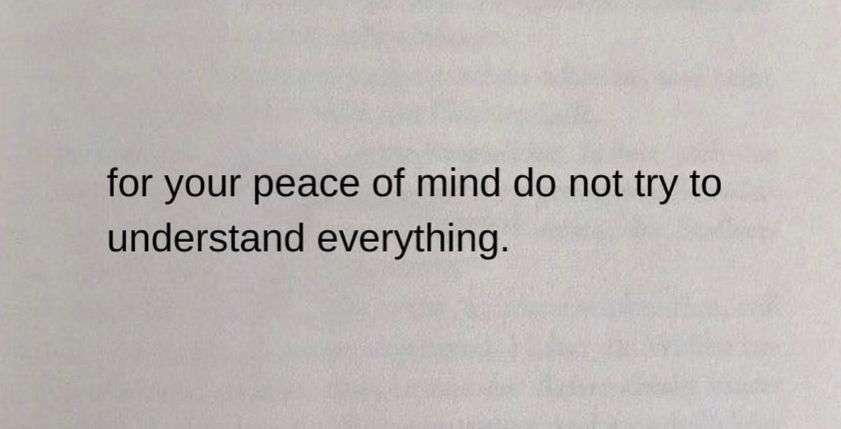 just let some things be..