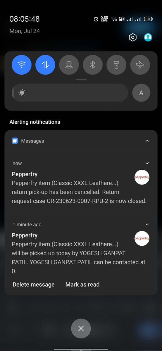 chan_j11's tweet photo. @Pepperfry again the same issue. 
return pick up scheduled and cancelled by your team for #308960110 https://t.co/sjloJyts23