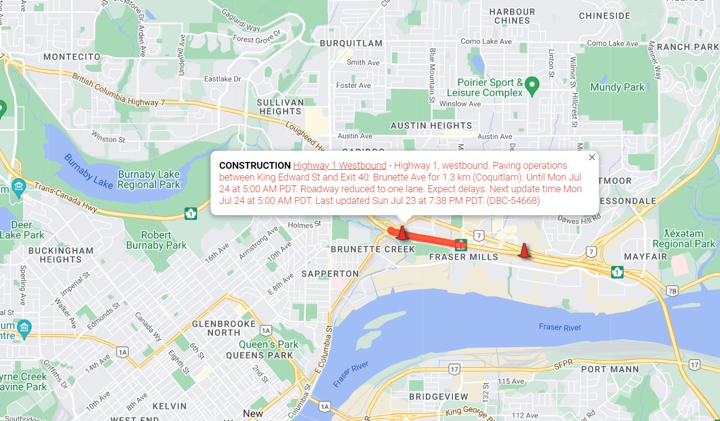DriveBC on Twitter "🚧 HEADS UP BCHwy1 overnight paving operations