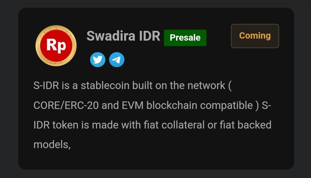swadiracoop's tweet photo. 10% Reward for Up Line/Recruiter of each total purchase amount of each Down Line/Refer ... 

The amount of S-IDR ( P2P pre-release ) is provided only in a limited amount and in a limited time,

Join : https://t.co/gyx32lGwb0

@Coredao_Org @CoreDAO_Eco
@SWD_Squad_101 https://t.co/J9e2wUt64u