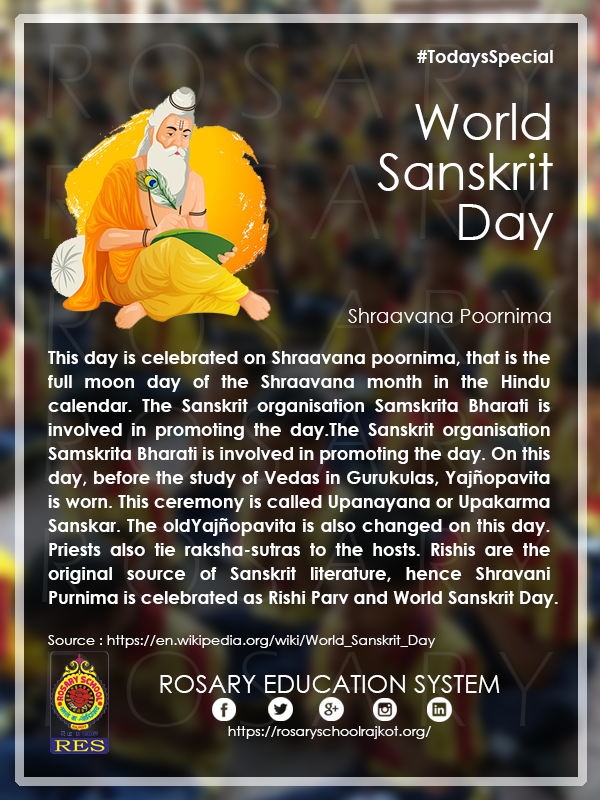 Help us Spread the Word!!! Share with your Friends!
#TodaysSpecial
#WorldSanskritDay - language of Gods
#Sanskrit
@sanskritacharya 
@vedicgyaanindia
@MinOfCultureGoI 
@EduMinOfIndia 
@SanskritChannel 
@SanskritAgain 
@HISTORY 
@HISTORYTV18