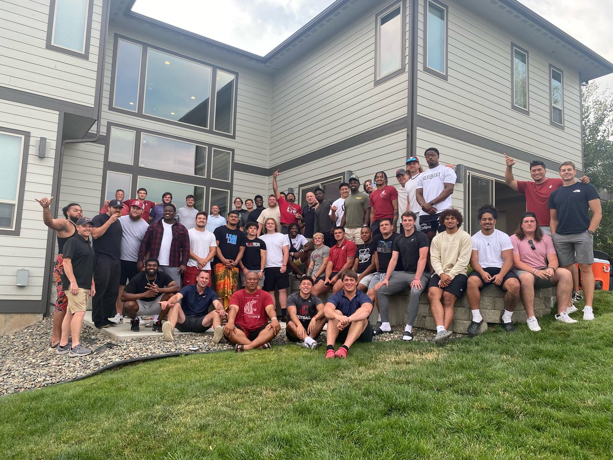 CoachDickert's tweet photo. OL/RB/LB over to the house for night #1. 
✅ 200 pieces of Chicken
✅120 Hamburgers
✅Potatoes/Beans/Pasta/Desert https://t.co/kvWdeHojmQ
