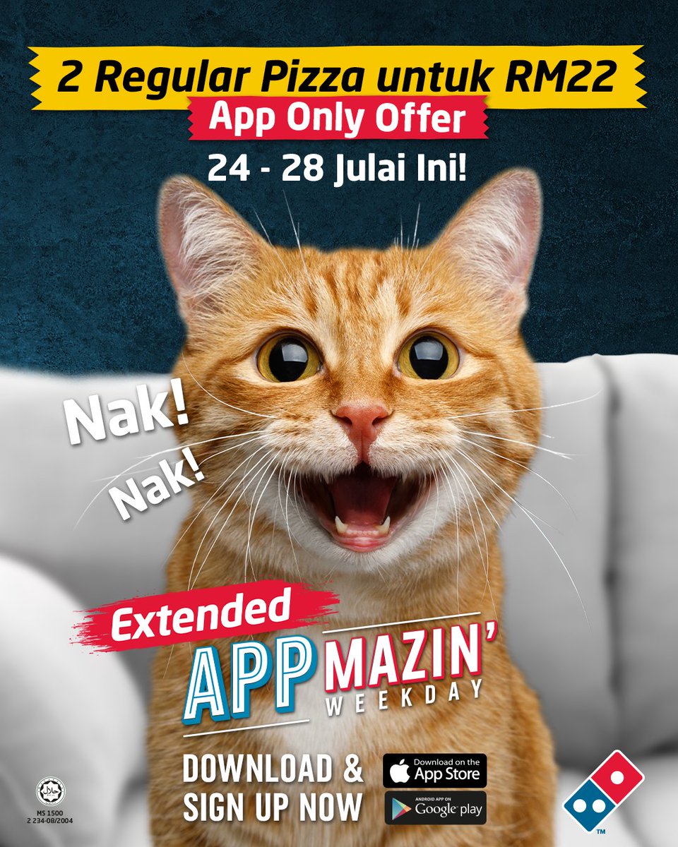 Sambung lagi geng Appmazin’ Weekday! Jom order online hari ini! Abang Domino’s dah ready nak hantar pizza tu! 😍🍕qrco.de/bdWNSI