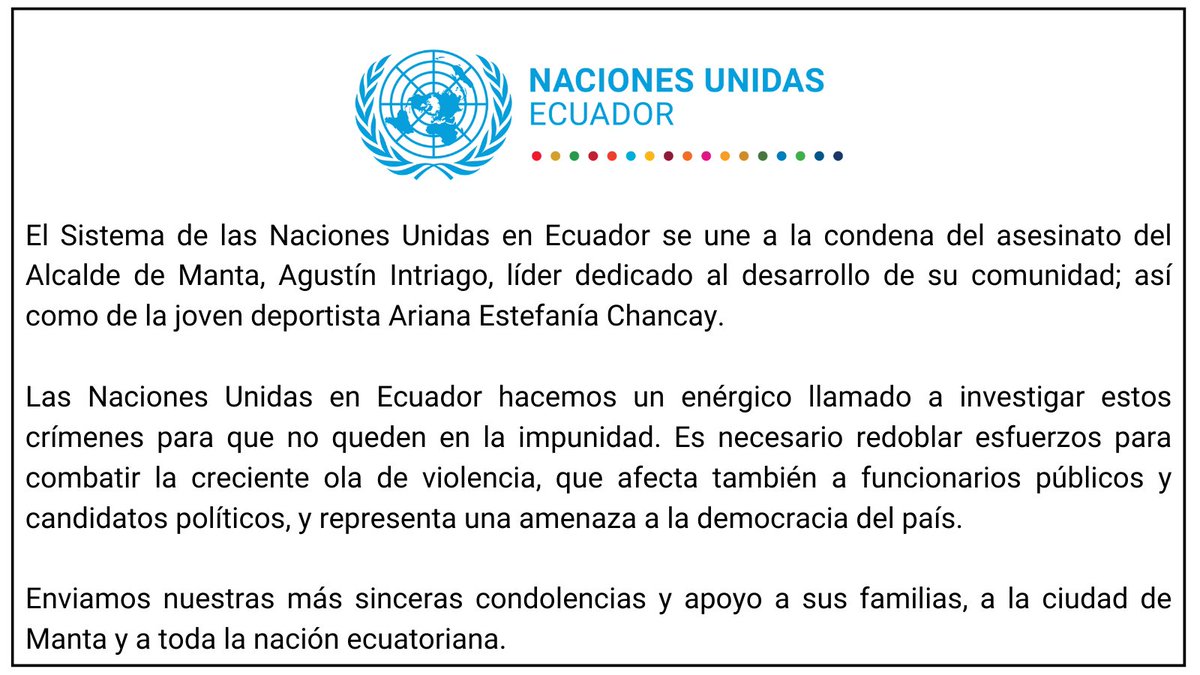 Comunicado oficial 🇺🇳🇪🇨