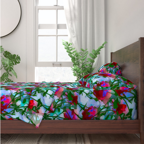 YogiYarntail's tweet photo. My entry for the #SkiesAboveBeddingDesignChallenge @ #Spoonflower 

https://t.co/FxM8sknIsJ

#Rosy #skies 

#Rose #floral #redbluegreen  #sheets 

https://t.co/a7XlODuxnZ

#yogiyarntailandme https://t.co/8cgmOcJMjK
