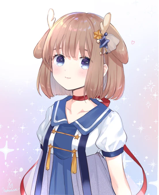 ファンアートタグができたそうなので! 加筆再掲です  #鹿乃の絵