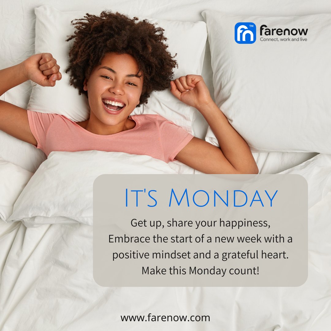 farenow_hq's tweet photo. New week, new opportunities. Let's conquer Monday and set the tone for a week filled with accomplishments and success.
.
.
.
💪✨ #MondayMotivation #NewWeekNewGoals #ConquerYourWeek #MotivatedMonday #StartStrong #GoalCrusher #MondayEnergy #farenow #abuja #explorepage https://t.co/LiYjvbt9qP