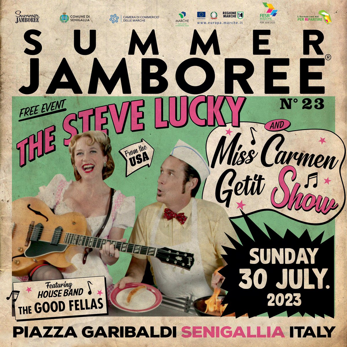 Thrilled to perform @ Summer Jamboree festival in Senigallia Italy with Italy’s Goodfellas!  Incredible festival - can’t wait! #50sRock #jump #freelivemusic