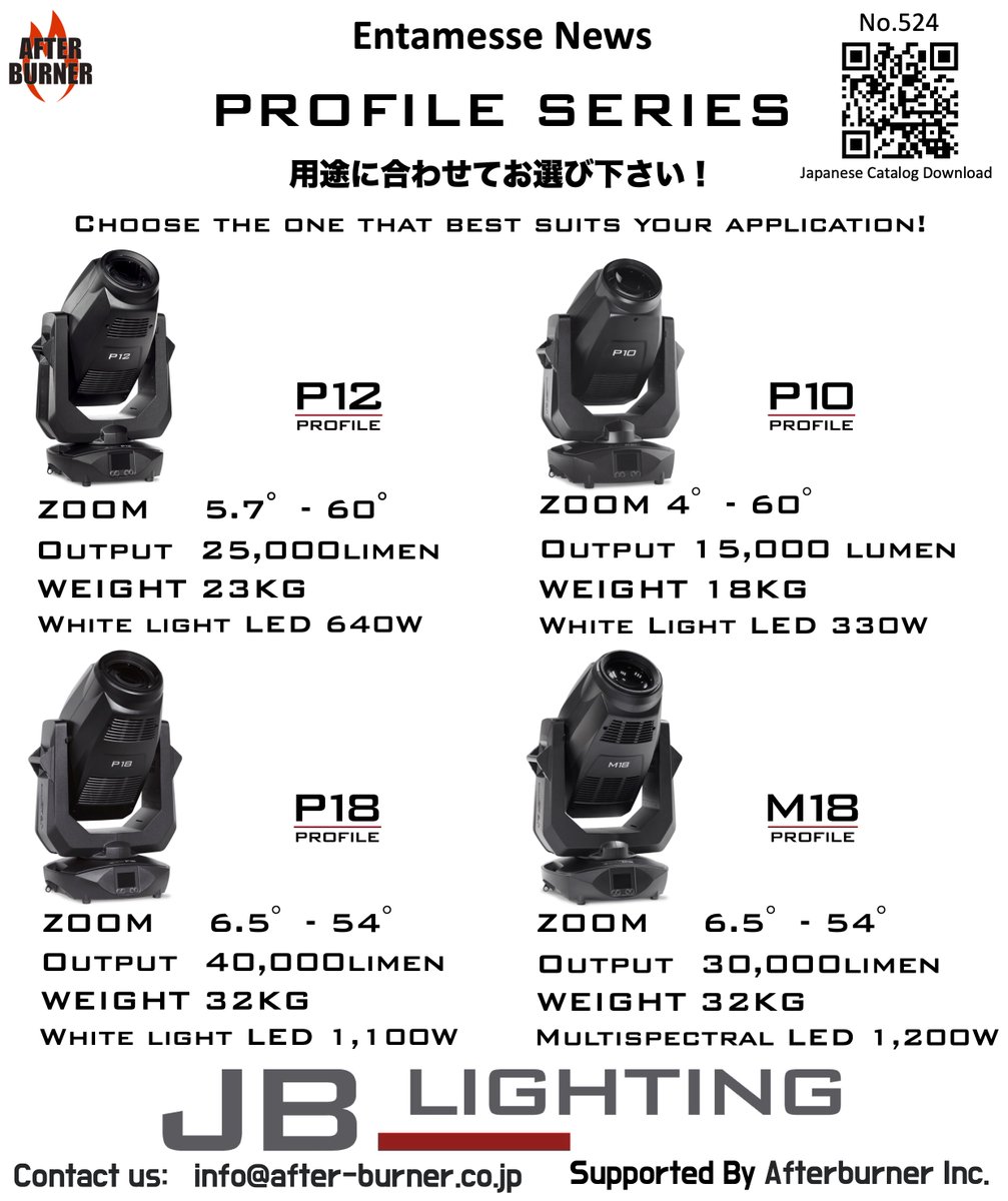 afterburner_Inc's tweet photo. #entamesse #JB #AFTERBURNER #JBLIGHTING #p12profile #P18PROFILE #P10PROFILE #M18PROFILE 用途に合わせてお選び下さい！Choose the one that best suits your application! https://t.co/DmnlpcrnXM
