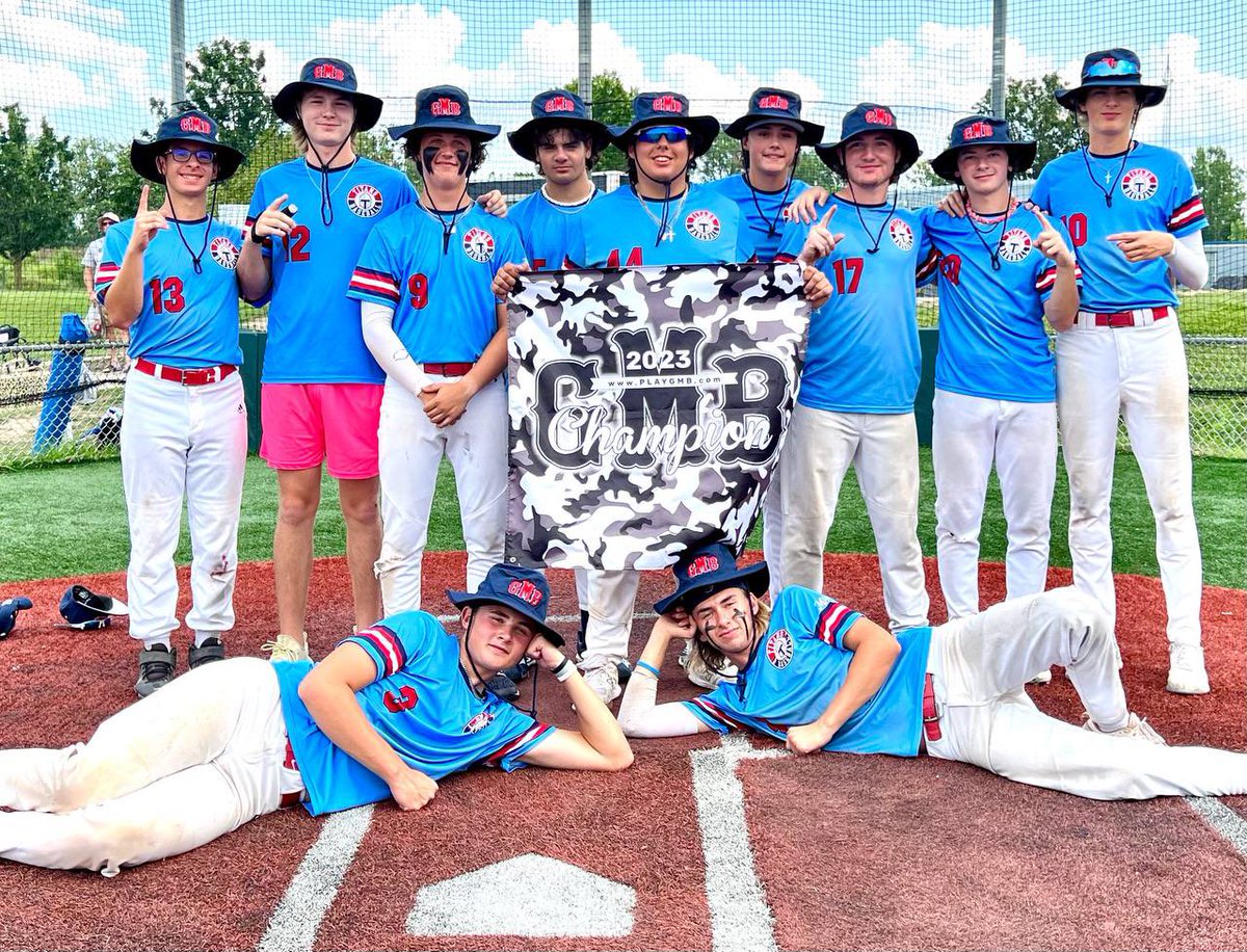 Titans are champions again! 6-5 win over WCW Ohio in @GMBStl Ohio Summer Championship! Gritty performance on mound from @Jwoodsy_9. 2 hit game from @Aiden_Long9 and @JonathonWatki12. Team leading 3 RBI for @LoganS7305. #uncommitted #flatgroundapp @HTRangerBasebll @TV_Athletics
