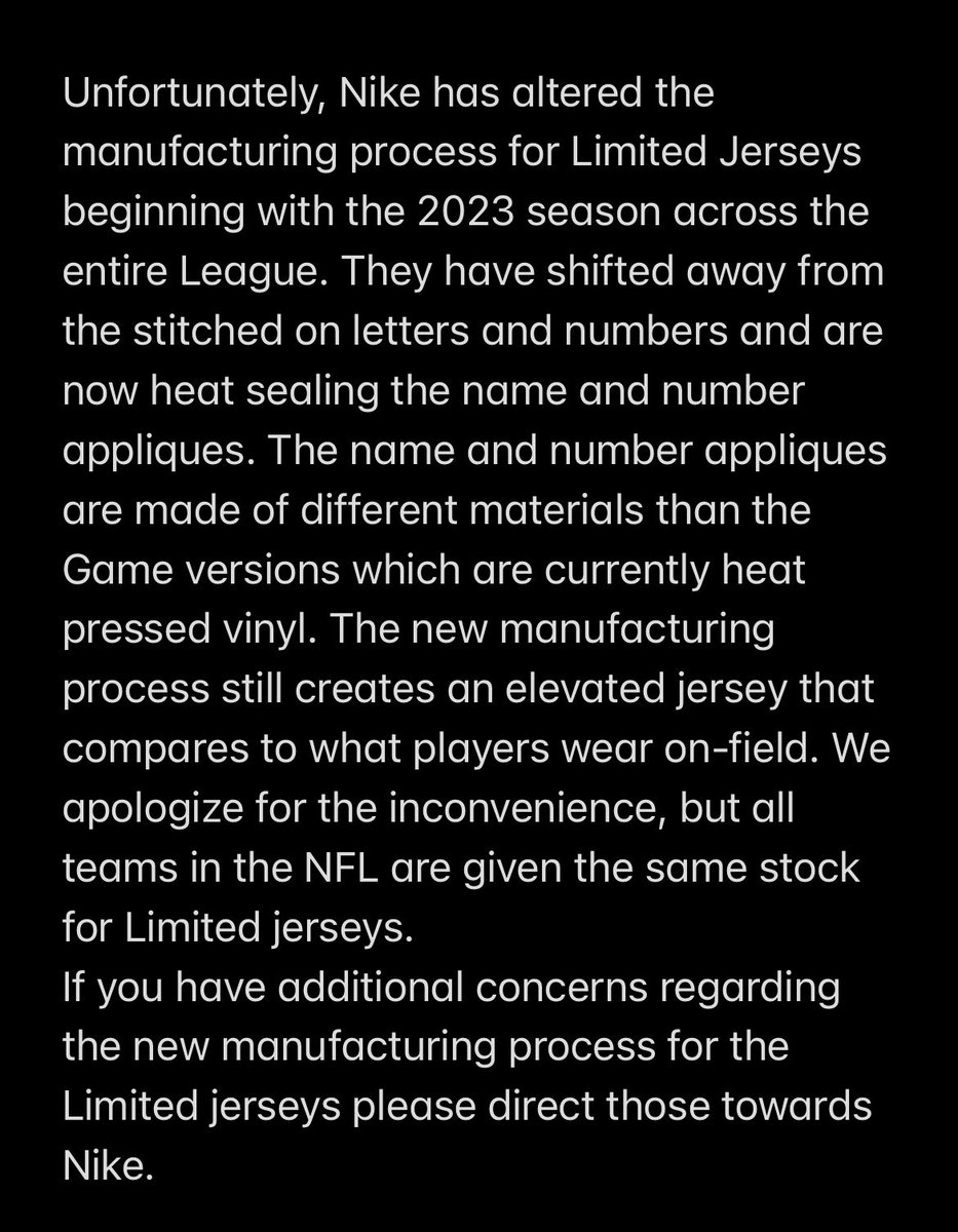 In response to the inquiries about the limited/stitched/F.U.S.E jerseys we have been receiving:
