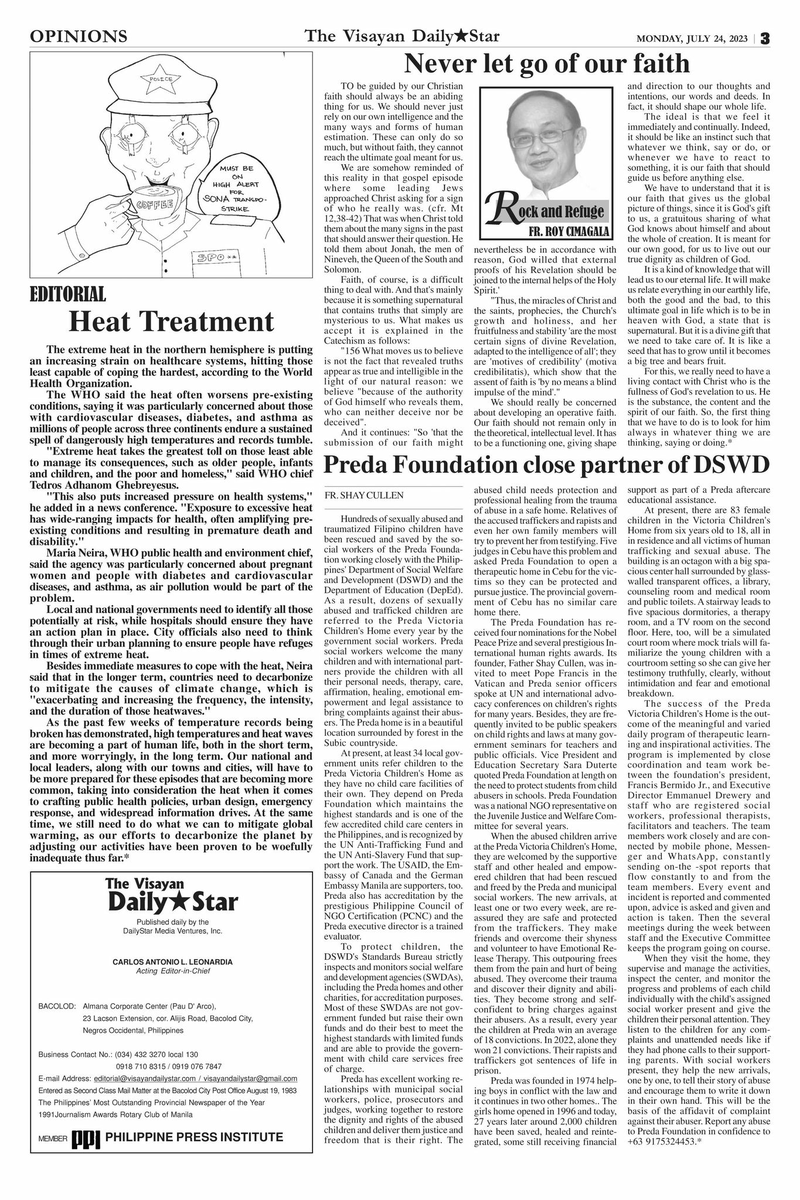 visayanstar's tweet photo. The Visayan DAILY STAR 
July 24, 2023 issue https://t.co/YxNufhBQe0