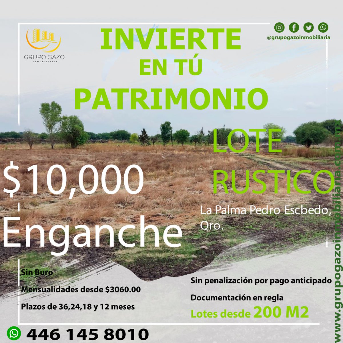 gareja13's tweet photo. Venta de lotes 
#lotes #terreno #terrenos #invierte #sinburo #patrimonio #queretaro #pedroescobedo #mexico #futuro #mensualidades #adquiereya #enganche #bienes #raices #parati https://t.co/nhmwWL9CW7