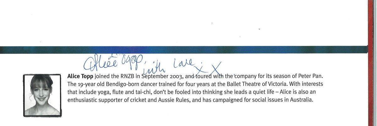We are proud to welcome RNZB alumna Alice Topp home to the St James for the New Zealand premiere of her beautiful Logos on Thursday night. 

Here’s her headshot and first company bio (from 2004) – We can’t wait to share Logos with audiences ✨

rnzb.org.nz/lightscapes