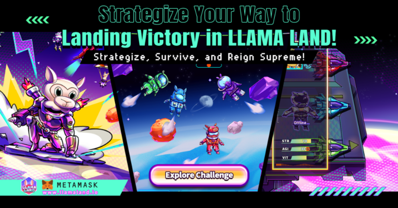 Calling adventurers! Embark on LLAMA LAND's new "Landing" mode ☄️

Strategize, survive, and reign supreme as the landing master. Every decision counts! Navigate to victory or take bold risks? Don't miss the thrill - explore now! 🚀 

#LLAMALAND #Gamefi