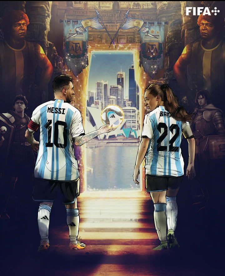 "La pelota pasa de un grande a otra grande de Argentina", compartió la FIFA.