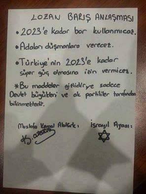 Bugün itibariyle biten #LozanAntlaşması'nın gizli maddelerini paylaşıyorum.