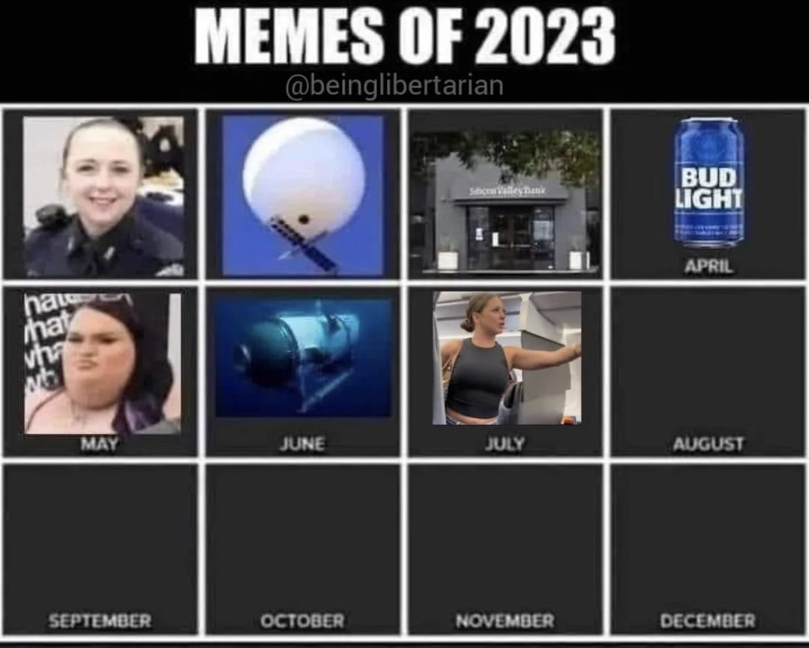 WallStreetMav's tweet image. Meme Scorecard thus far in 2023. 

July was unreal 🔥🔥🔥 

Any other candidates for best meme during July 2023?