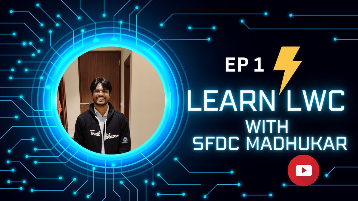 madhukar_ashish's tweet photo. Hello @everyone
I have uploaded the LWC Training video on YouTube
Please go and watch and start your learning as LWC Developer
https://t.co/kYfoVX5mXE
also Like and Subscribe to our channel for future videos.
#salesforce #trailblazercommunity #lwc #vsode #learn #learning https://t.co/Nlbw0WiHjv