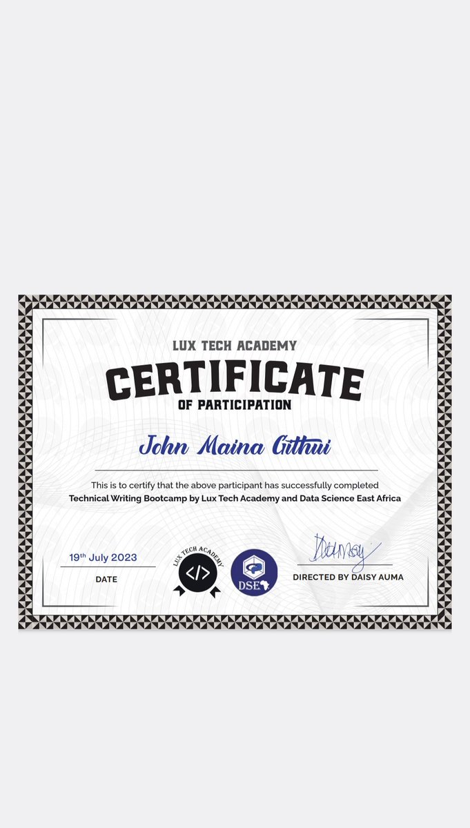 Day 35 of #100daysofData with <a href="/YvvonM/">Yvvon Jemimah Majala</a> . On our quest to improve technical writing skills, <a href="/LuxDevHQ/">LuxDevHQ : Transforming Data Education</a> gave us an engaging learning opportunity. We got to learn from capable mentors, and did some hands-on practice on some article writing projects. 
Thank you @lux_academy.