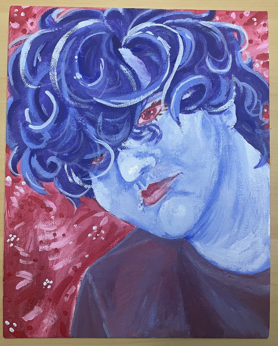 kwisdoodles's tweet photo. Painting skills have definitely improved 
2017 vs 2023
#selfportrait #acrylicpainting https://t.co/CfFmE3VvdR