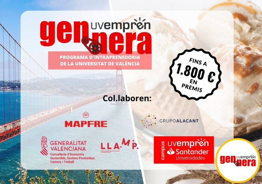 UVempren_'s tweet image. 💼 La @UV_EG i la @generalitat  #LLAMP #5UCV destinen 1️⃣8️⃣0️⃣0️⃣€ en premis per al programa de reptes d'#emprenedoriacorporativa #GENNERA, que compta amb la col·laboració de les empreses #GrupoAlacant  i @MAPFRE_ES @fmapfre
uv.es/uv-empren/ca/n…