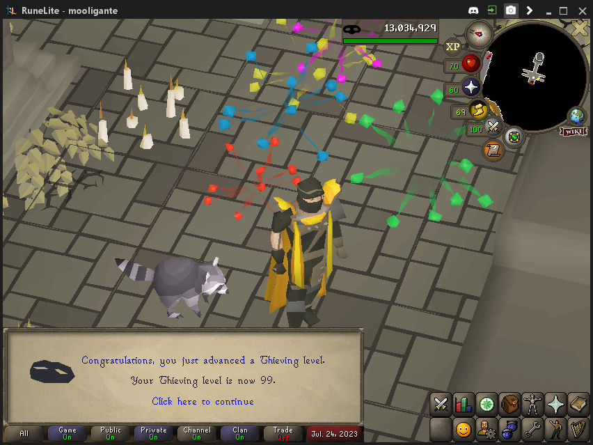 mooligante's tweet photo. 99 thieving  my 2st cape 😎 i'm very very happy now i will try others skill growing now but i need take a break good luck to all have fun' #osrs #osrsfancecape #oldschoolrunescape https://t.co/nT9vubx81G