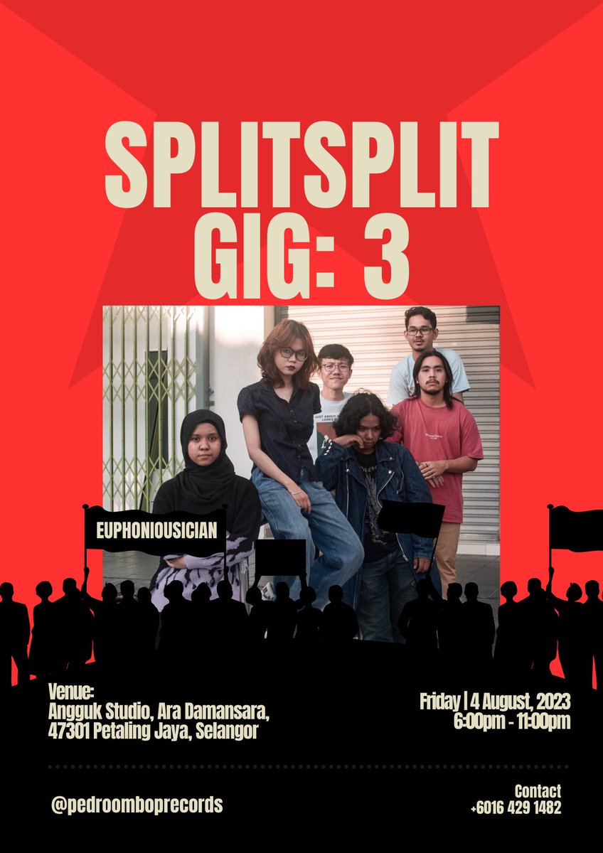 7eyoneee's tweet photo. Hey guys! We'll be performing at Split Split Gig 3 on 4th of August at Studio Angguk, Ara Damansara! Buy the ticket now and select our band to support us! 

Jangan lupa, untuk tunjuk tanda sokong, beli tiket di bawah nama kami (euphoniousician) ya? 

Terima kasih! https://t.co/34oL0oC0AA