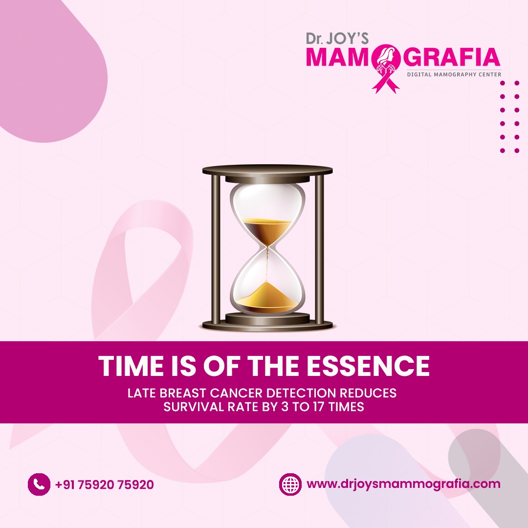 Late diagnosis can drastically reduce the survival rate by 3 to 17 times. Early detection is crucial for better outcomes

contact : +917592075920
Website : drjoysmammografia.com

#breastcancer #mammogram #drjoysmamografia #drjoysventures #cancerearlydetection #Reduce #detection