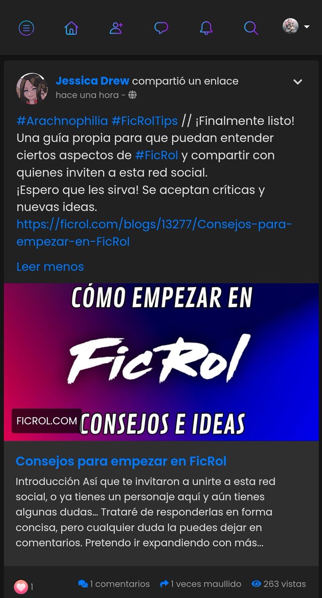 // aquí un aviso

Si tienen miedo y no se confian de Ficrol pueden buscar a <a href="/SheArachnid/">🕷 Ꮪꮲꮖꭰꭼꭱ-Ꮃꮻꮇꭼɴ ⁺ ᴳʰᵒˢᵗ⁻ᔆᵖⁱᵈᵉʳ</a> por alguna duda ahi tiene información